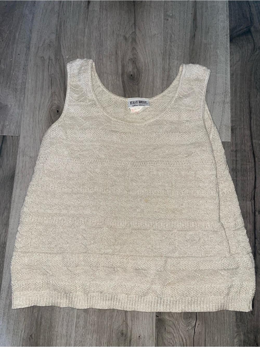 East West Cream Knit Tank Top